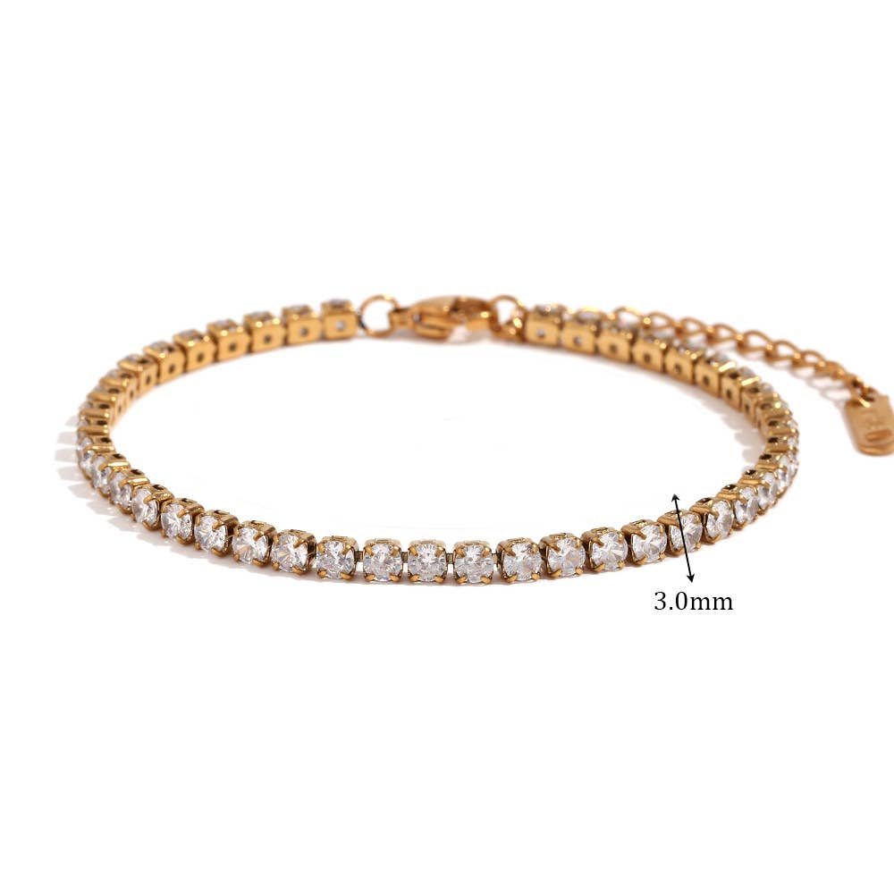 CZ Zircon Rhinestone Bracelets Waterproof - 6 Styles