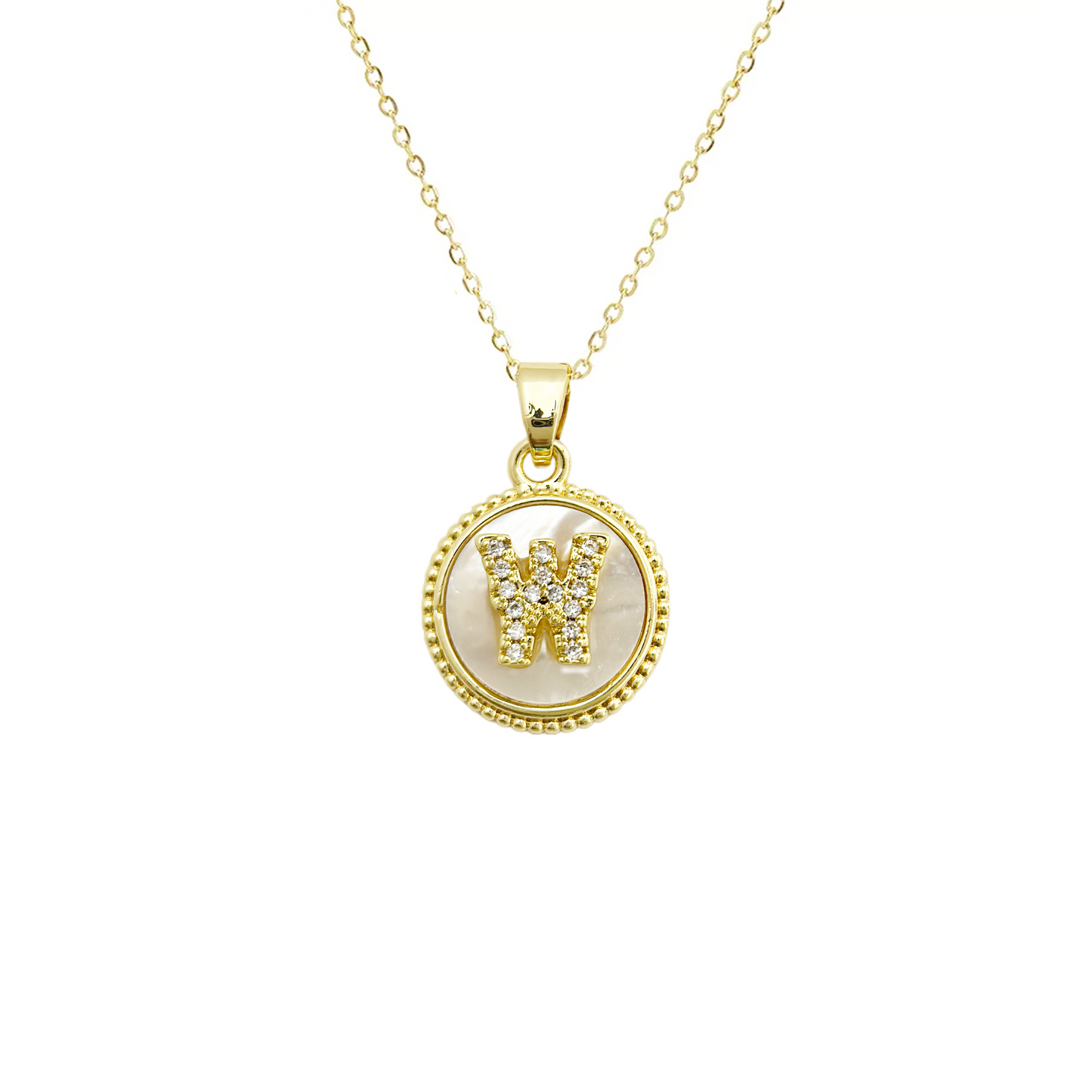 Initial Mother Of Pearl Gold Necklaces