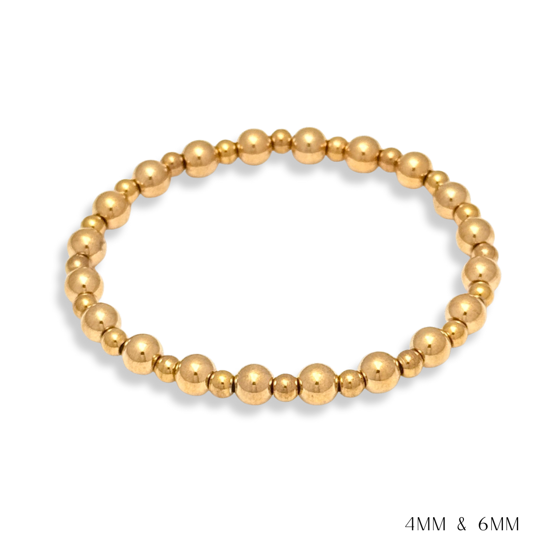 Pearl and Gold Beaded Bracelets Waterproof