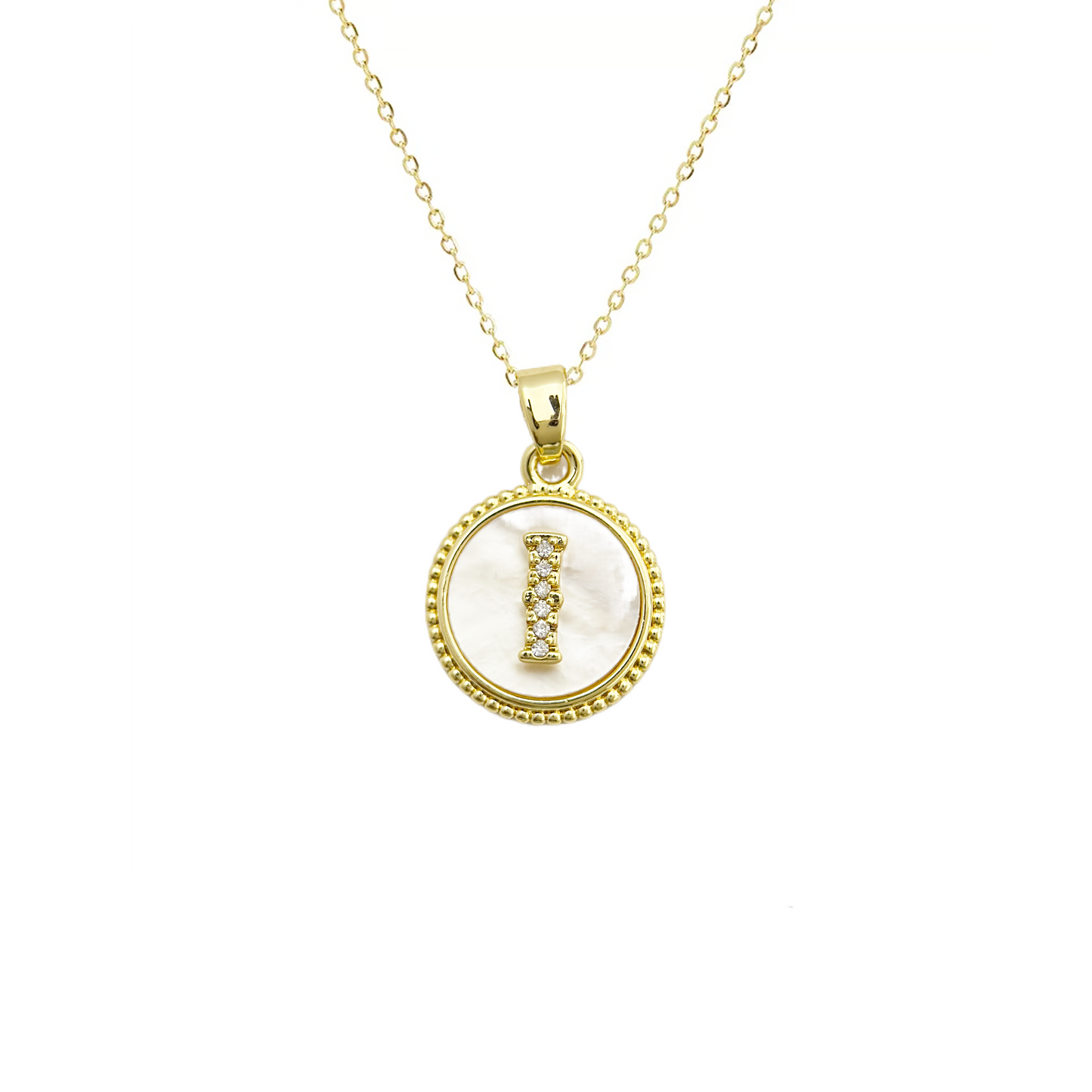 Initial Mother Of Pearl Gold Necklaces