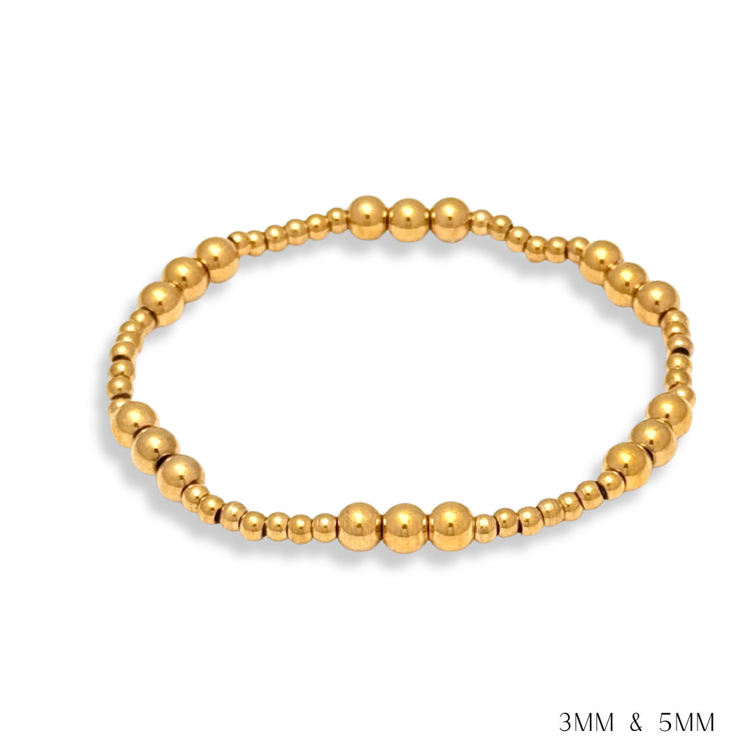 Pearl and Gold Beaded Bracelets Waterproof