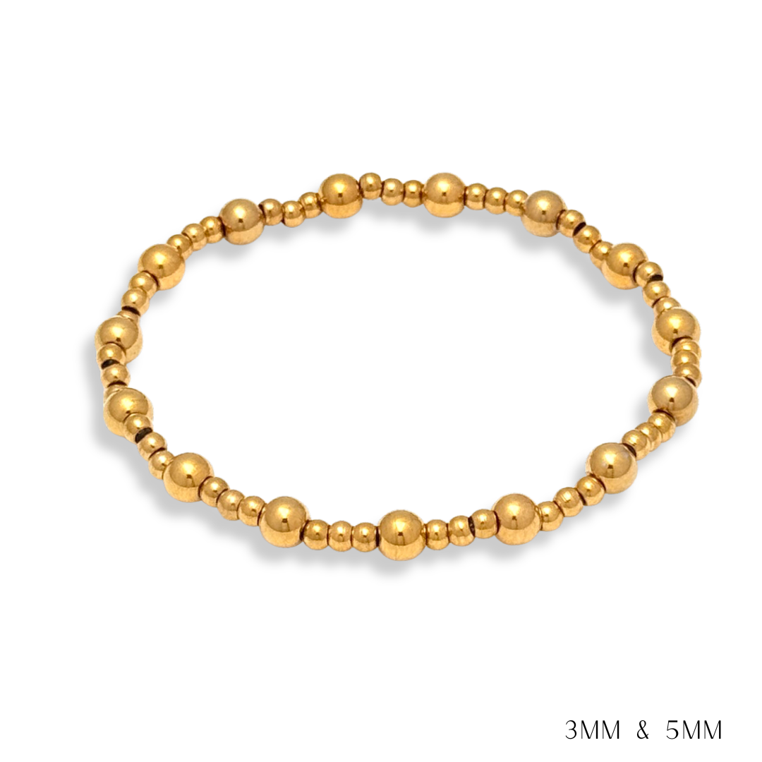 Pearl and Gold Beaded Bracelets Waterproof