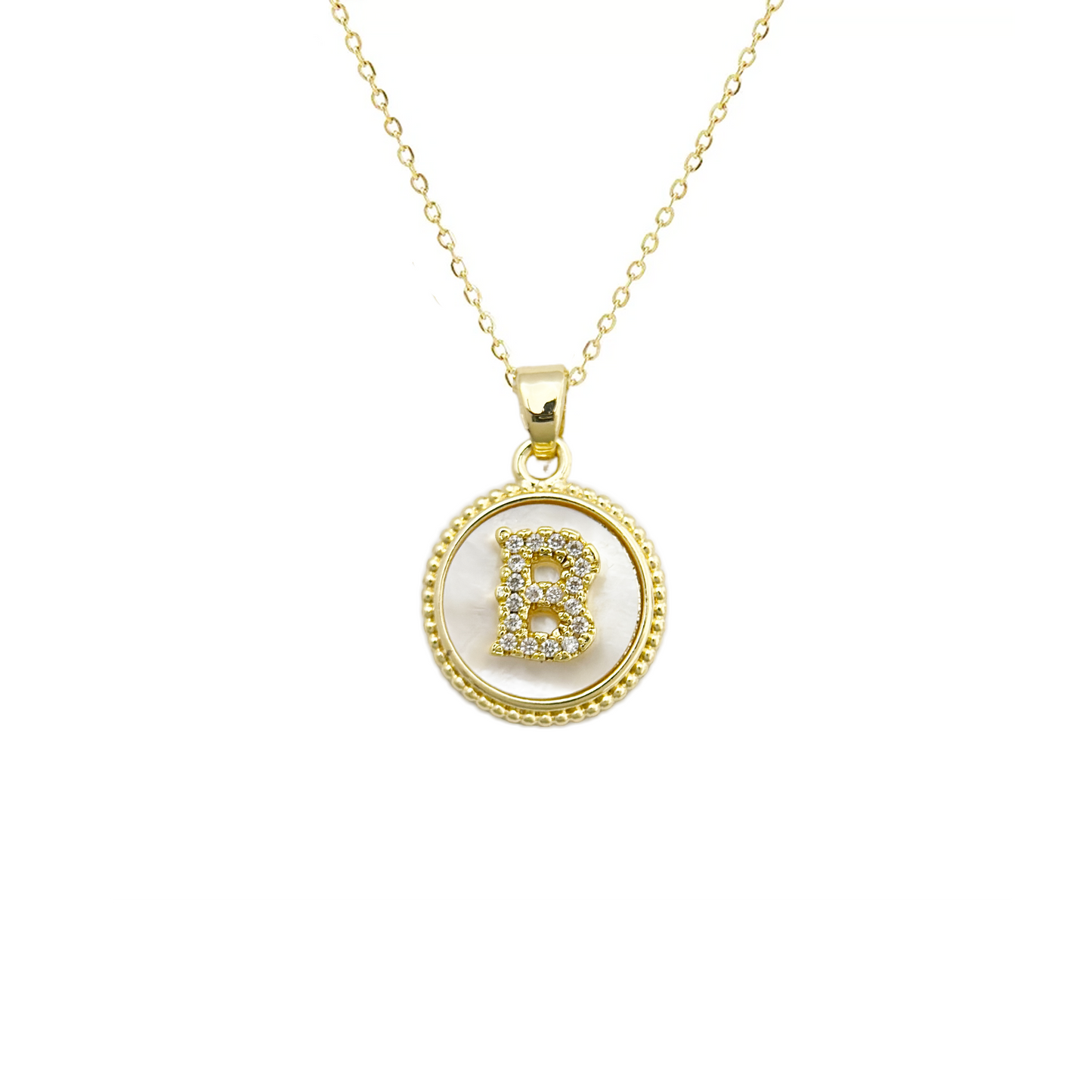 Initial Mother Of Pearl Gold Necklaces
