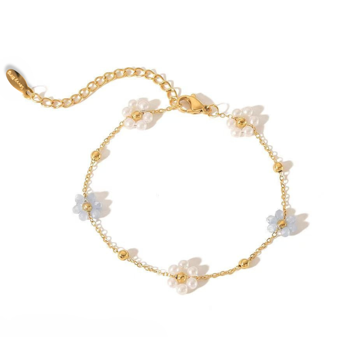 Flower Daisy Gold Spring Summer Bracelet Waterproof