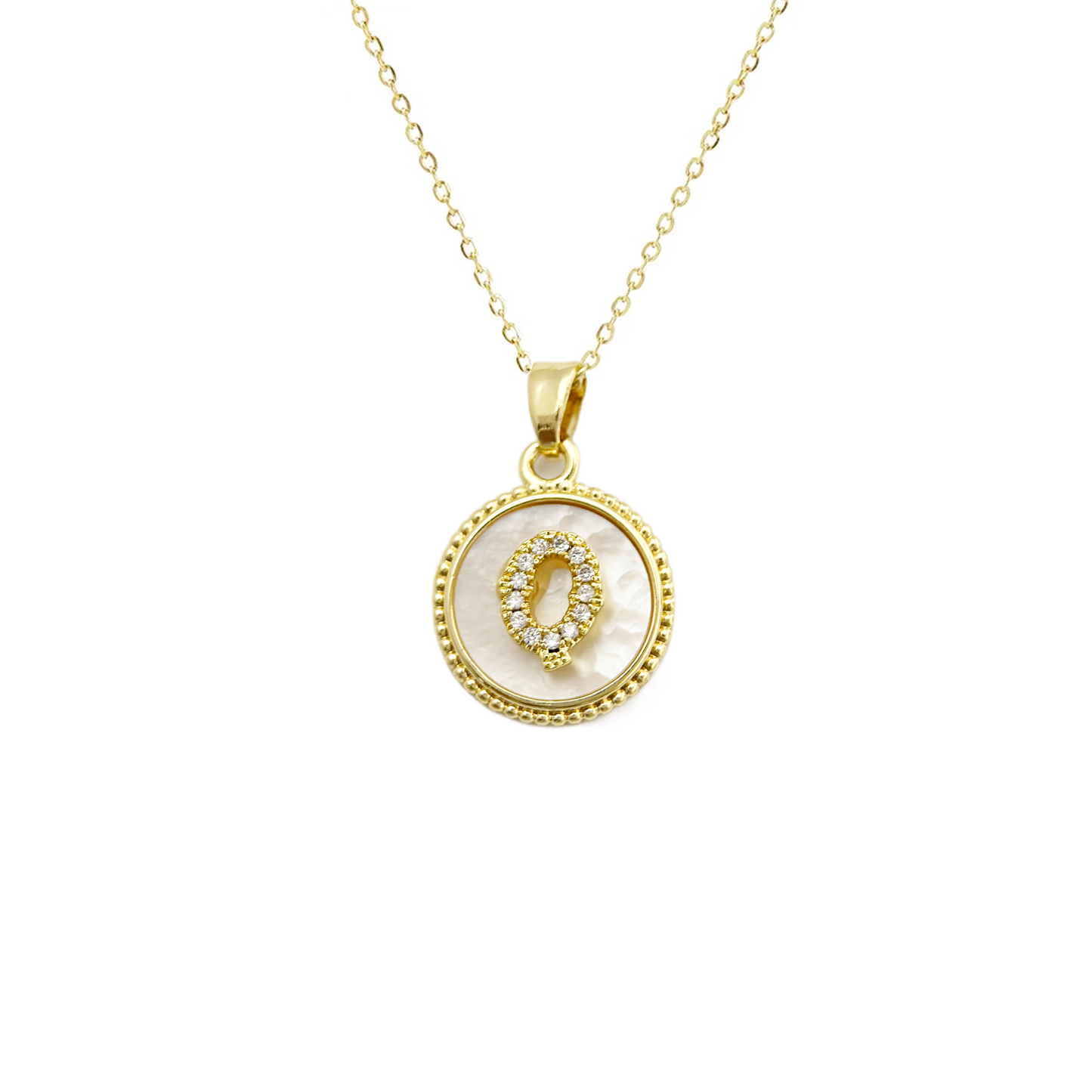 Initial Mother Of Pearl Gold Necklaces