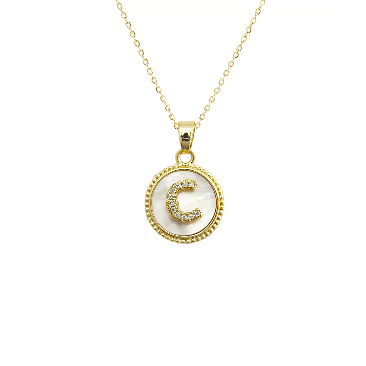 Initial Mother Of Pearl Gold Necklaces