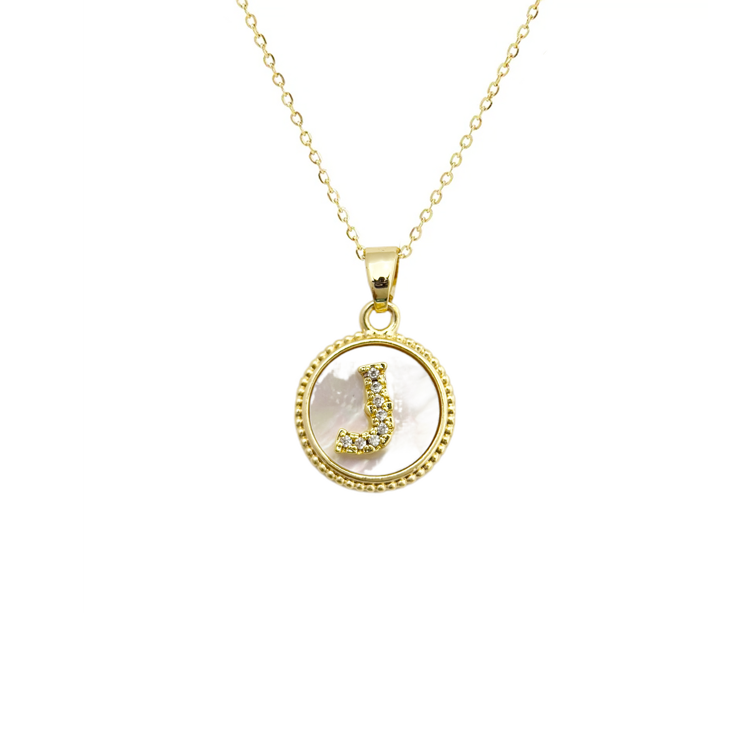 Initial Mother Of Pearl Gold Necklaces