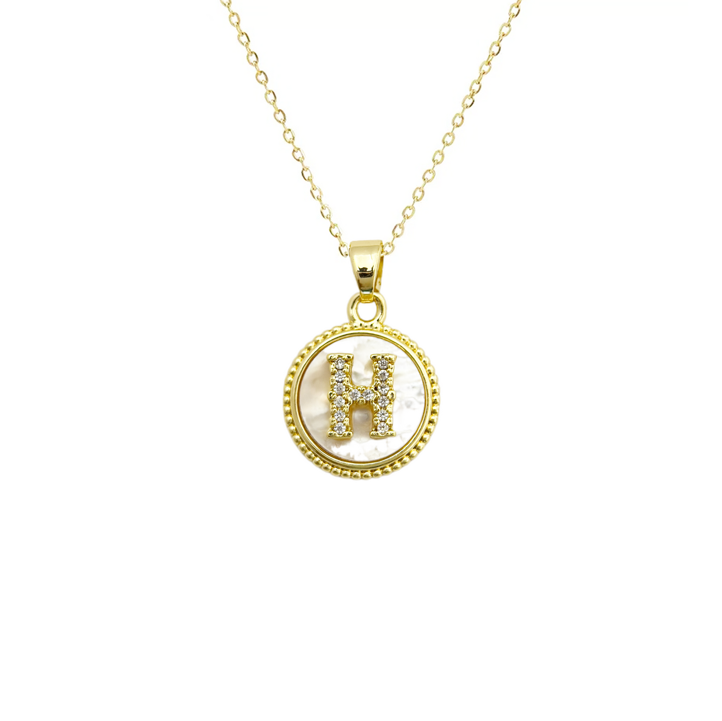 Initial Mother Of Pearl Gold Necklaces