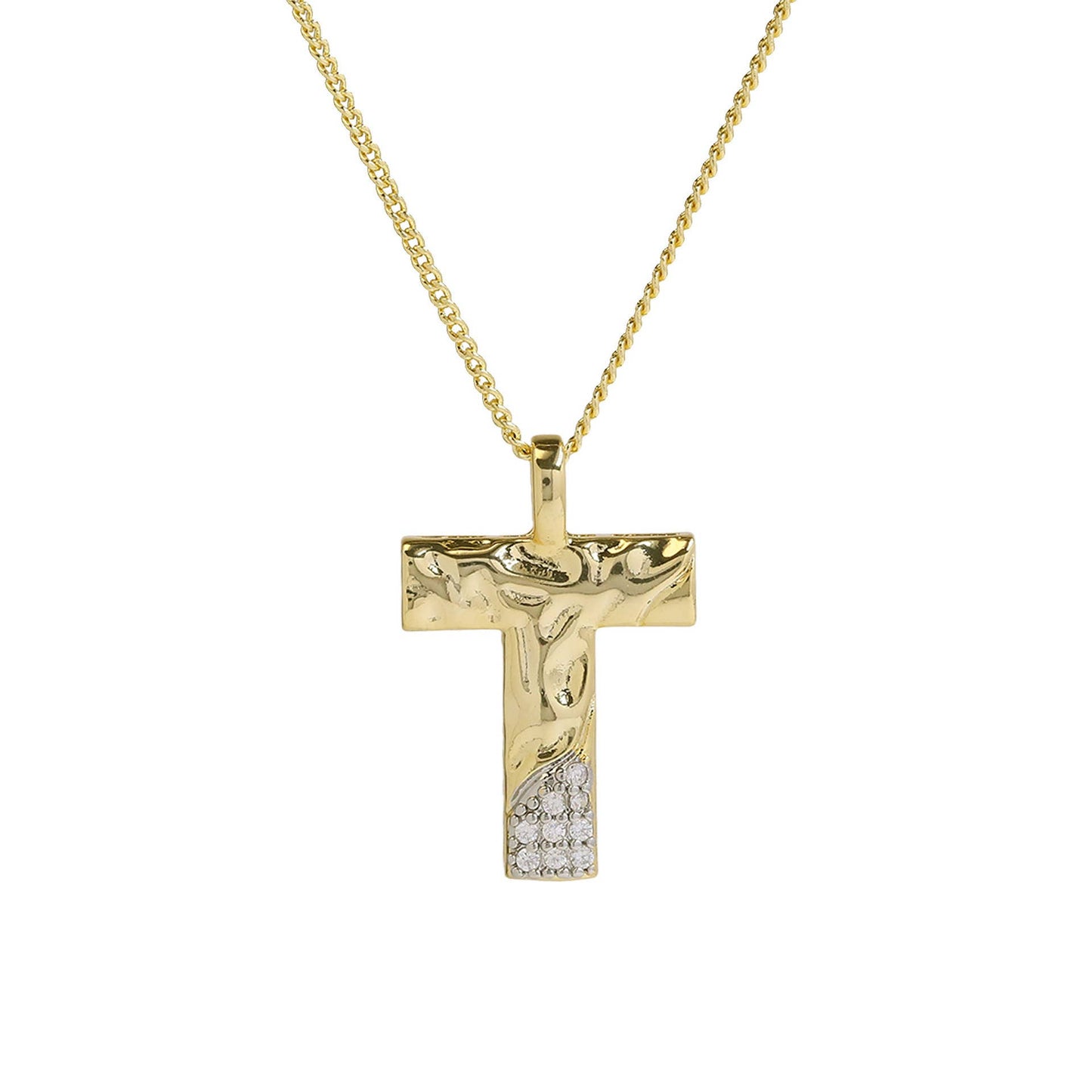 Mixed Metal Initial Necklace