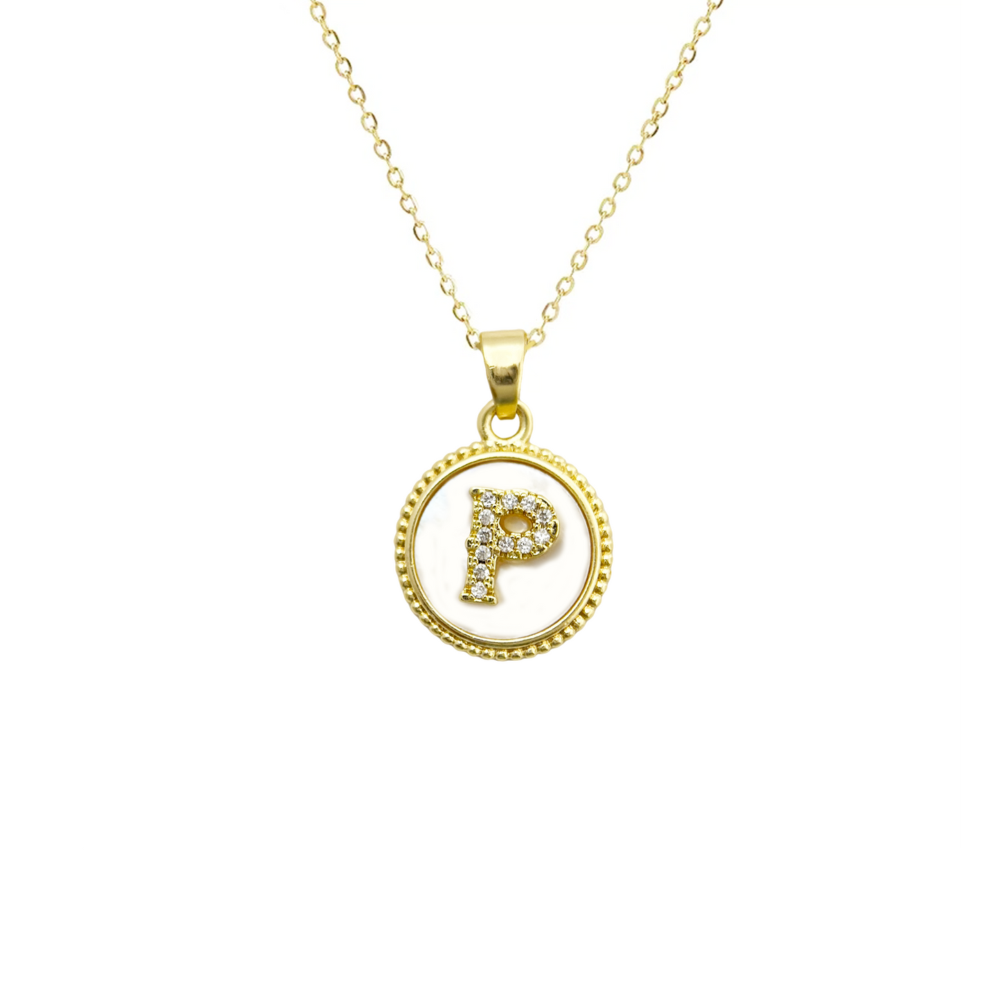 Initial Mother Of Pearl Gold Necklaces