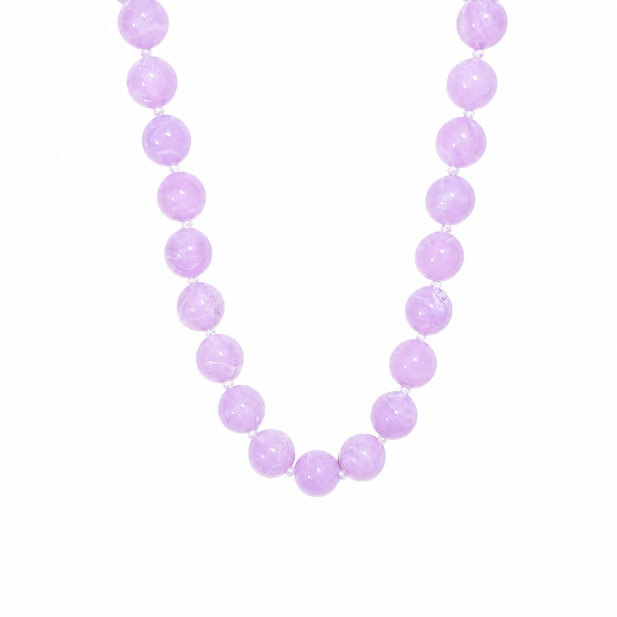 Round Marble Beaded Statement Necklace