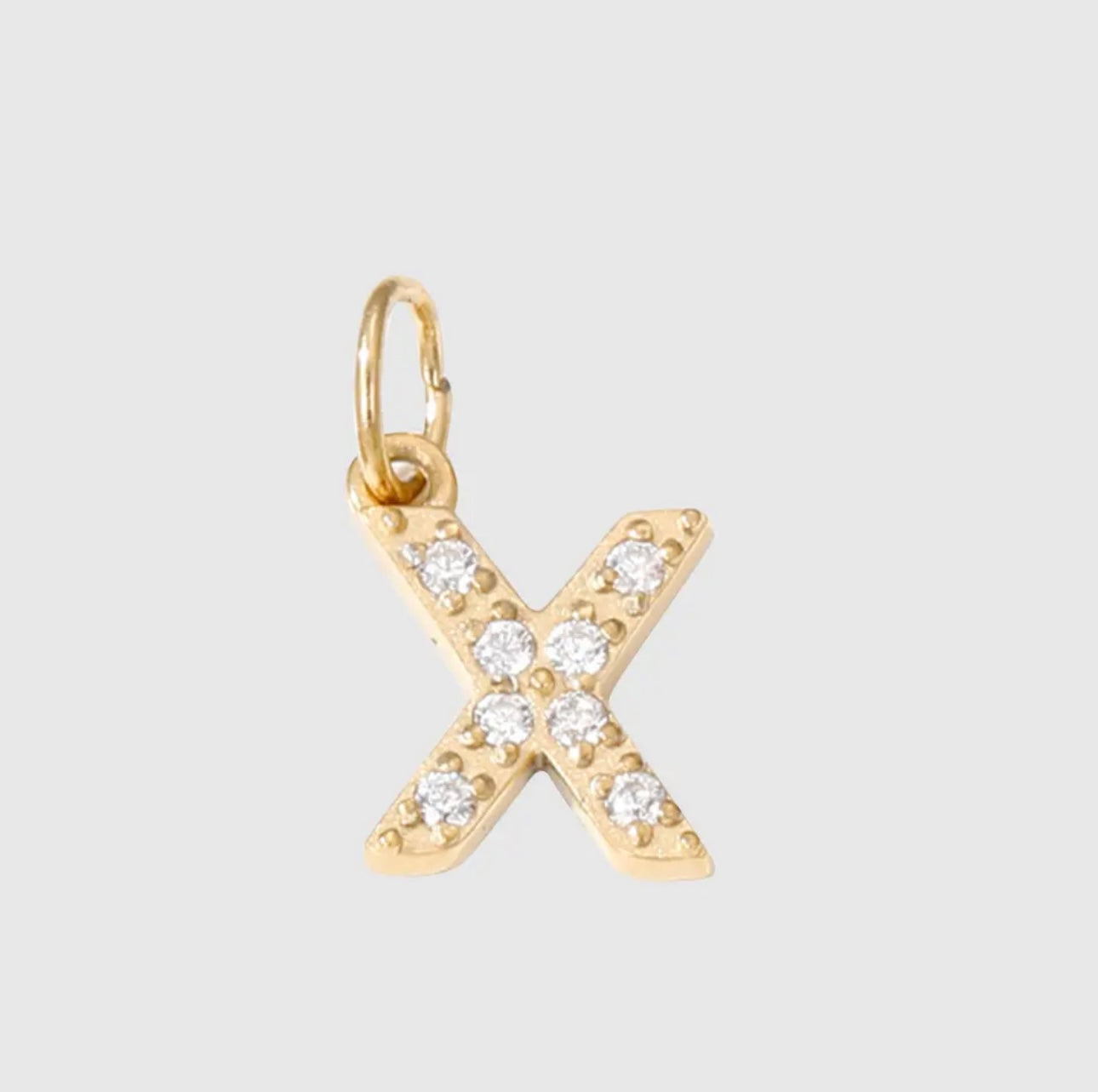 Mini Cz Initial Charms For Charm Necklace & Bracelet