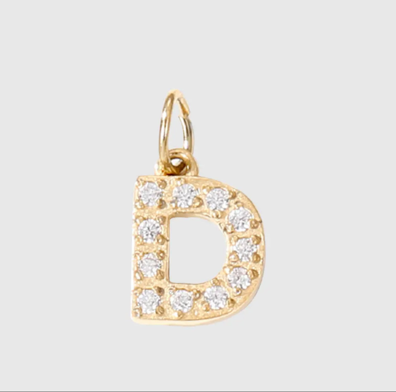 Mini Cz Initial Charms For Charm Necklace & Bracelet