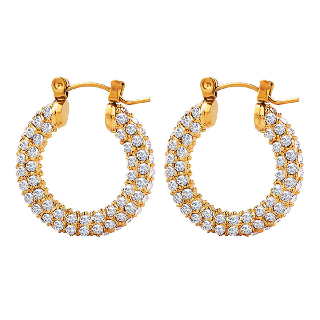 CZ Pave Hoop Earrings