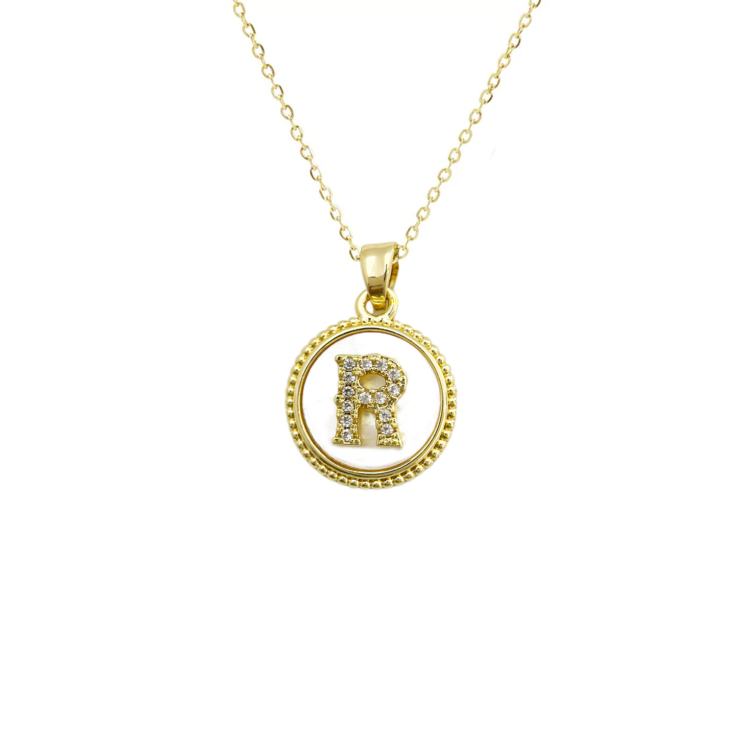 Initial Mother Of Pearl Gold Necklaces