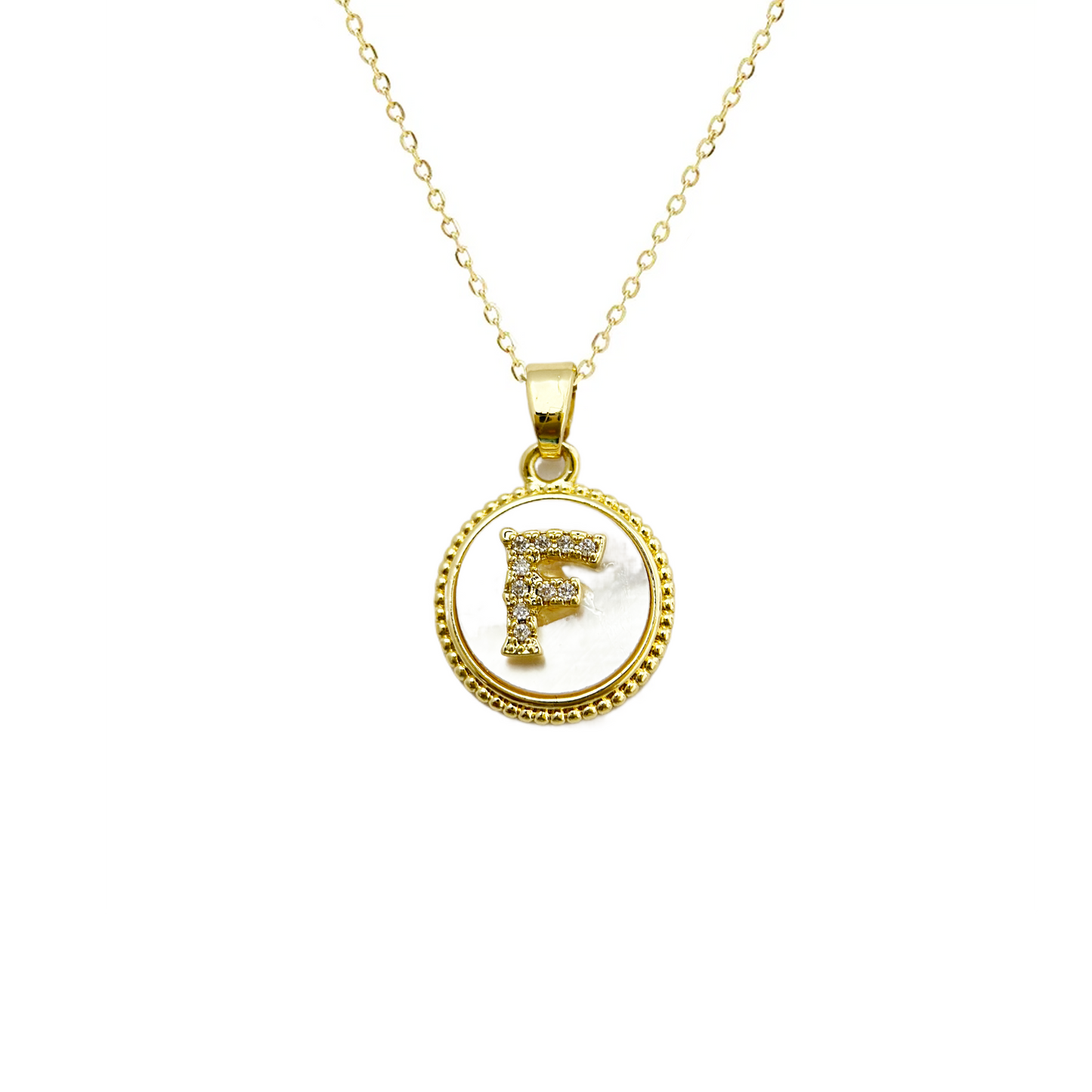 Initial Mother Of Pearl Gold Necklaces