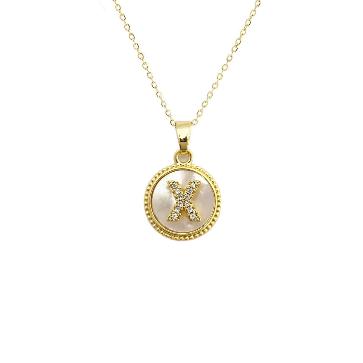 Initial Mother Of Pearl Gold Necklaces