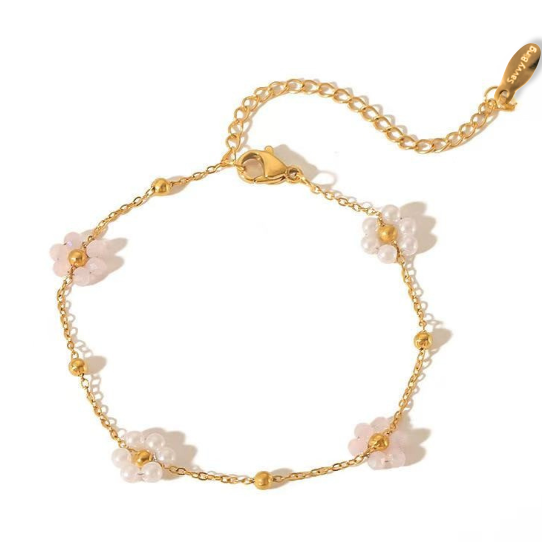 Flower Daisy Spring Summer Necklace and Bracelet Waterproof