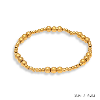 Pearl and Gold Beaded Bracelets Waterproof
