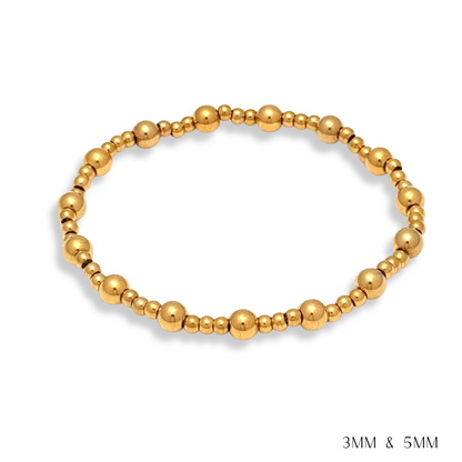 Pearl and Gold Beaded Bracelets Waterproof