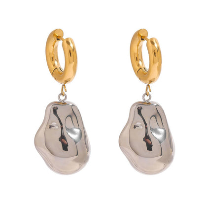 Gold Pebble Baroque Nugget Earrings & Necklace