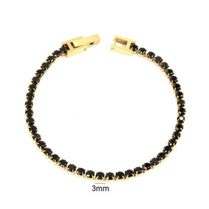 Black CZ Tennis Bracelet Water Resistant