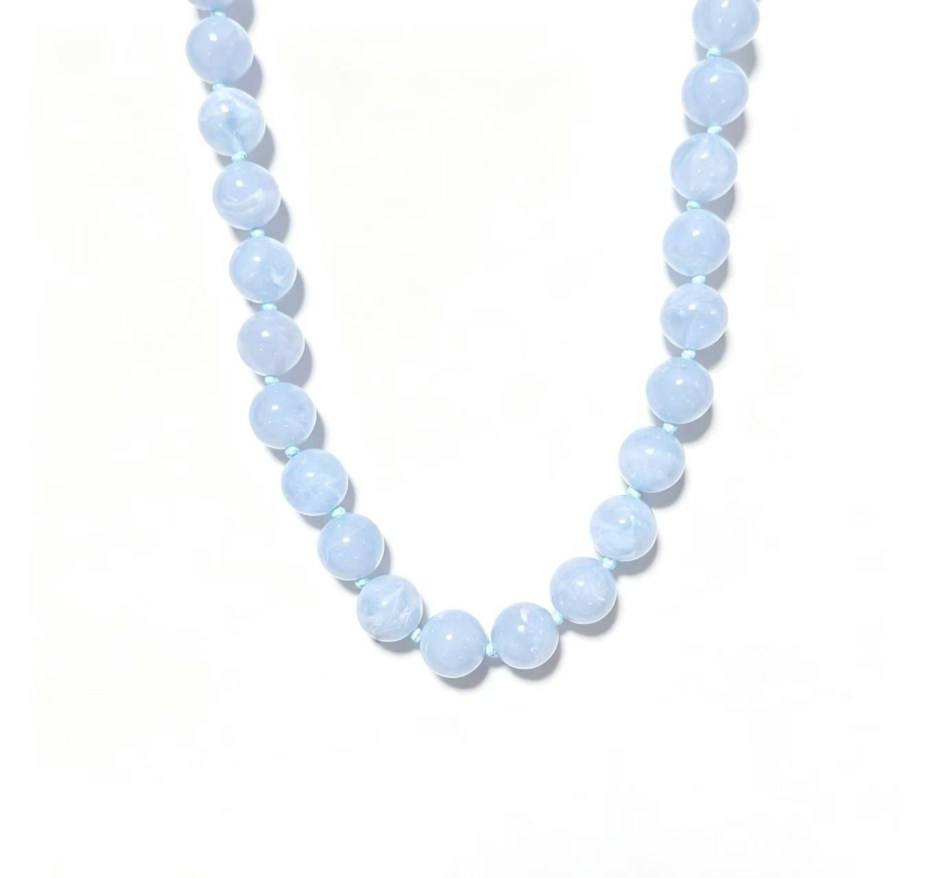 Round Marble Beaded Statement Necklace
