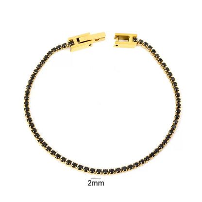 Black CZ Tennis Bracelet Water Resistant