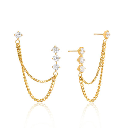 Starlight Double Chain Earrings Water Resistant