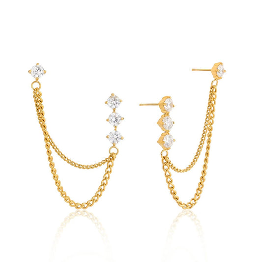 Starlight Double Chain Earrings Water Resistant