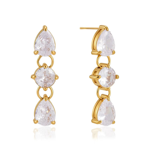 Lila Pear Earrings Water Resistant