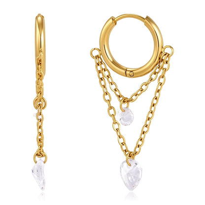 Bare Gem Duo Huggie Earrings Water Resistant