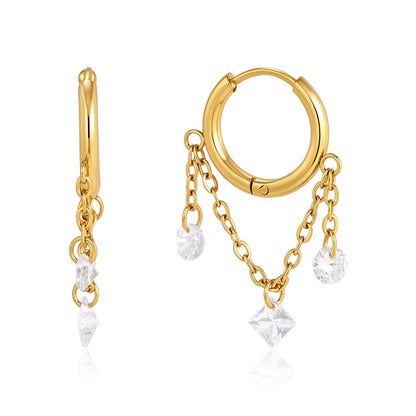 Bare Gem Trio Huggie Earrings Water Resistant