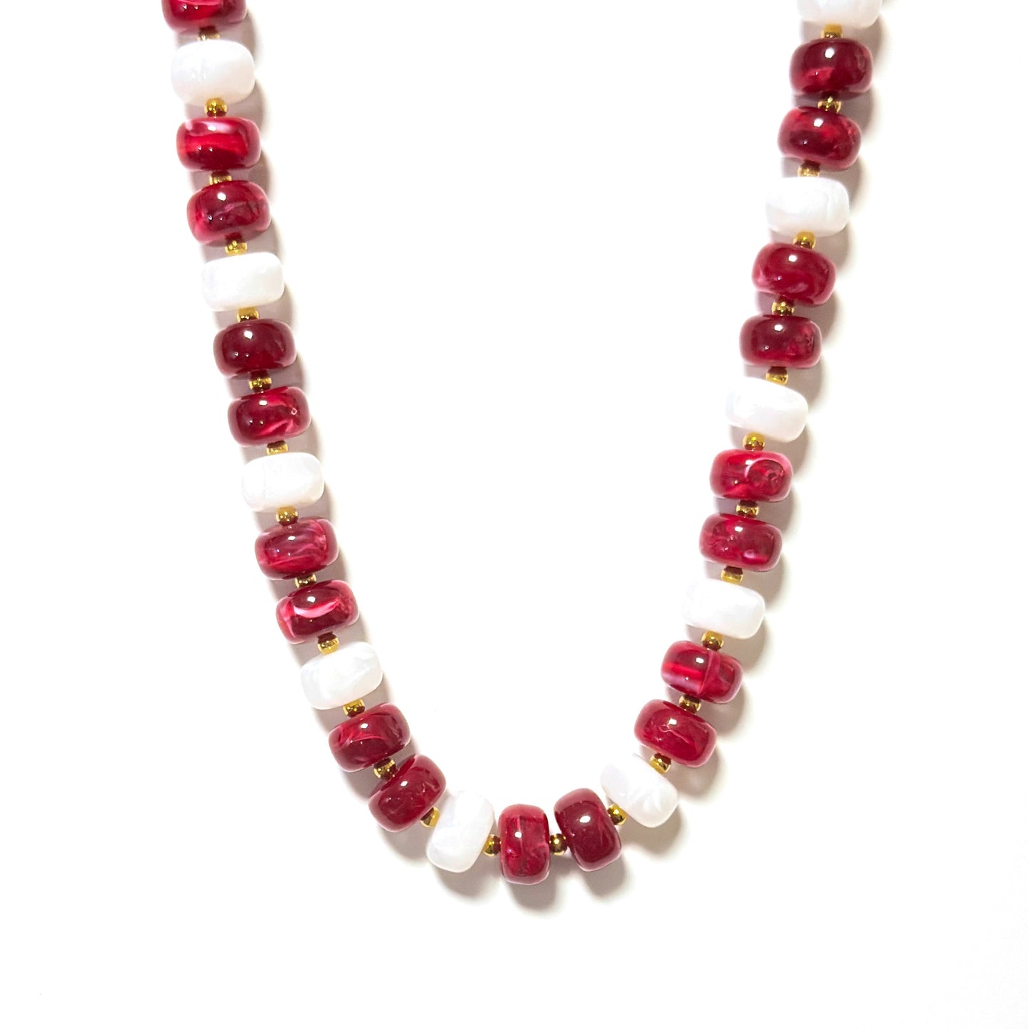 Game Day Marble Beaded Statement Necklace Waterproof