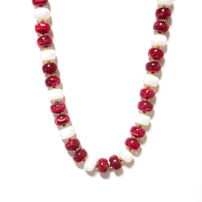 Game Day Marble Beaded Statement Necklace Waterproof