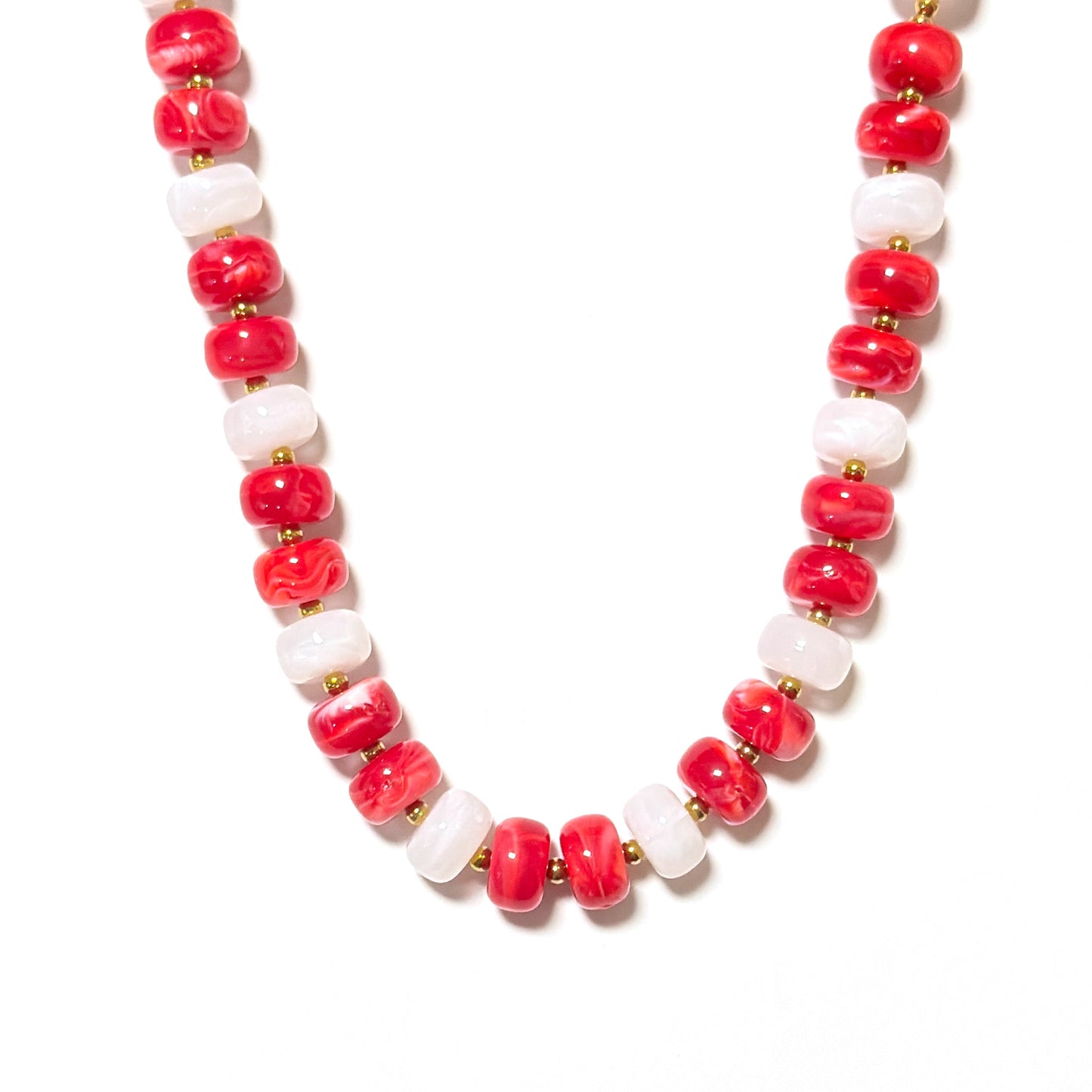 Game Day Marble Beaded Statement Necklace Waterproof