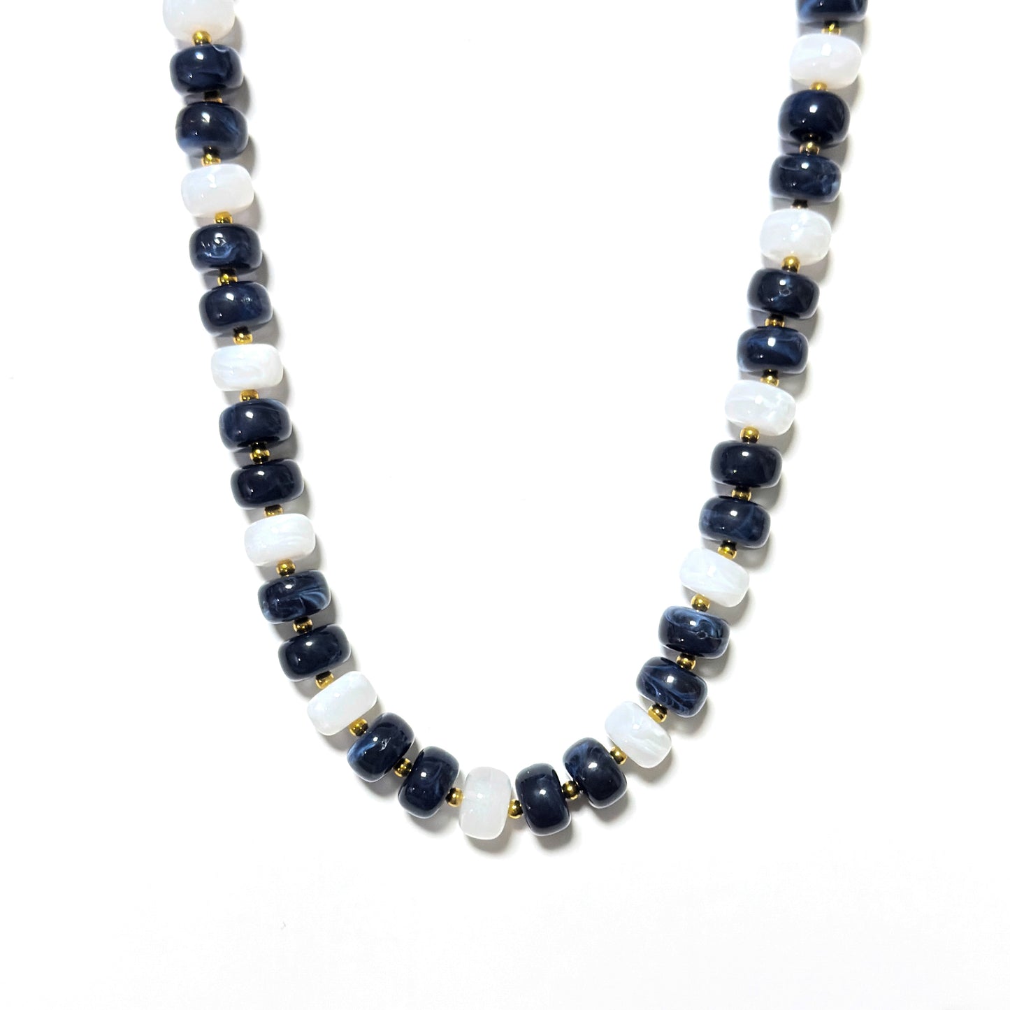 Game Day Marble Beaded Statement Necklace Waterproof