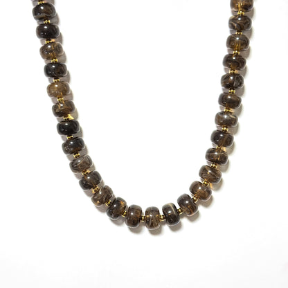 Marble Beaded Statement Necklace Waterproof