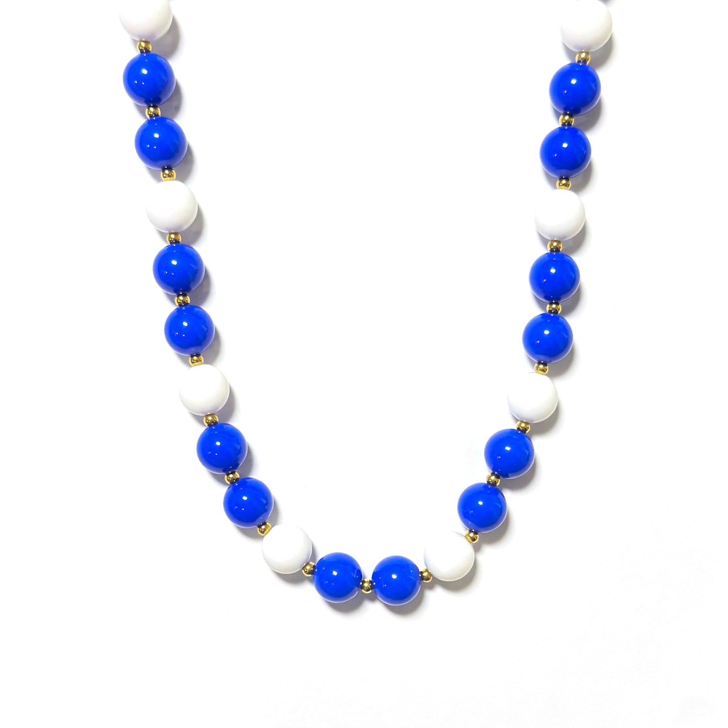 Game Day Marble Beaded Statement Necklace Waterproof
