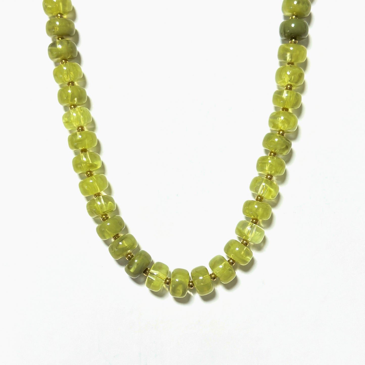 Marble Beaded Statement Necklace Waterproof
