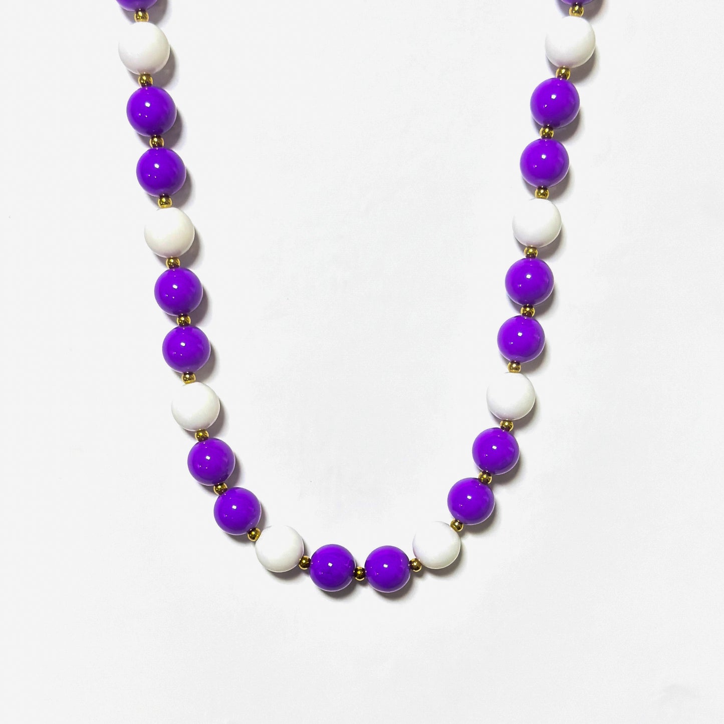 Game Day Marble Beaded Statement Necklace Waterproof