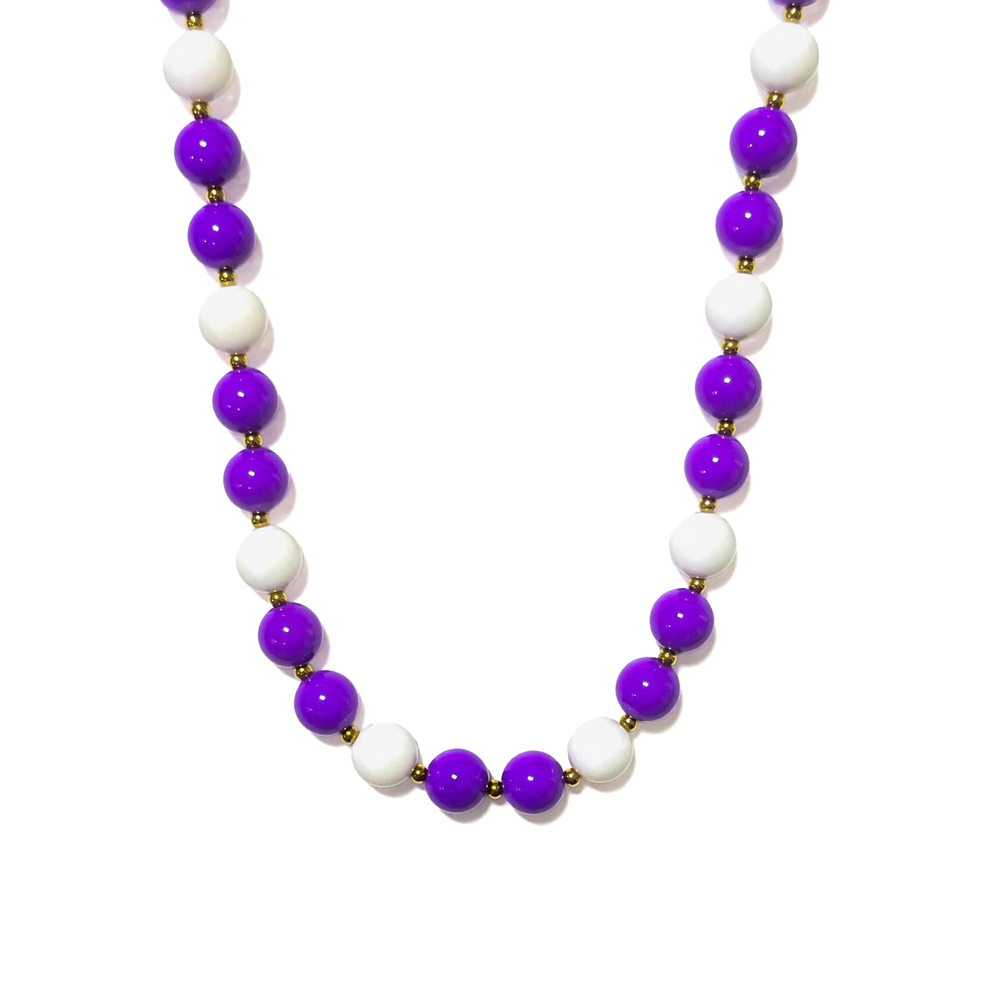 Game Day Marble Beaded Statement Necklace Waterproof