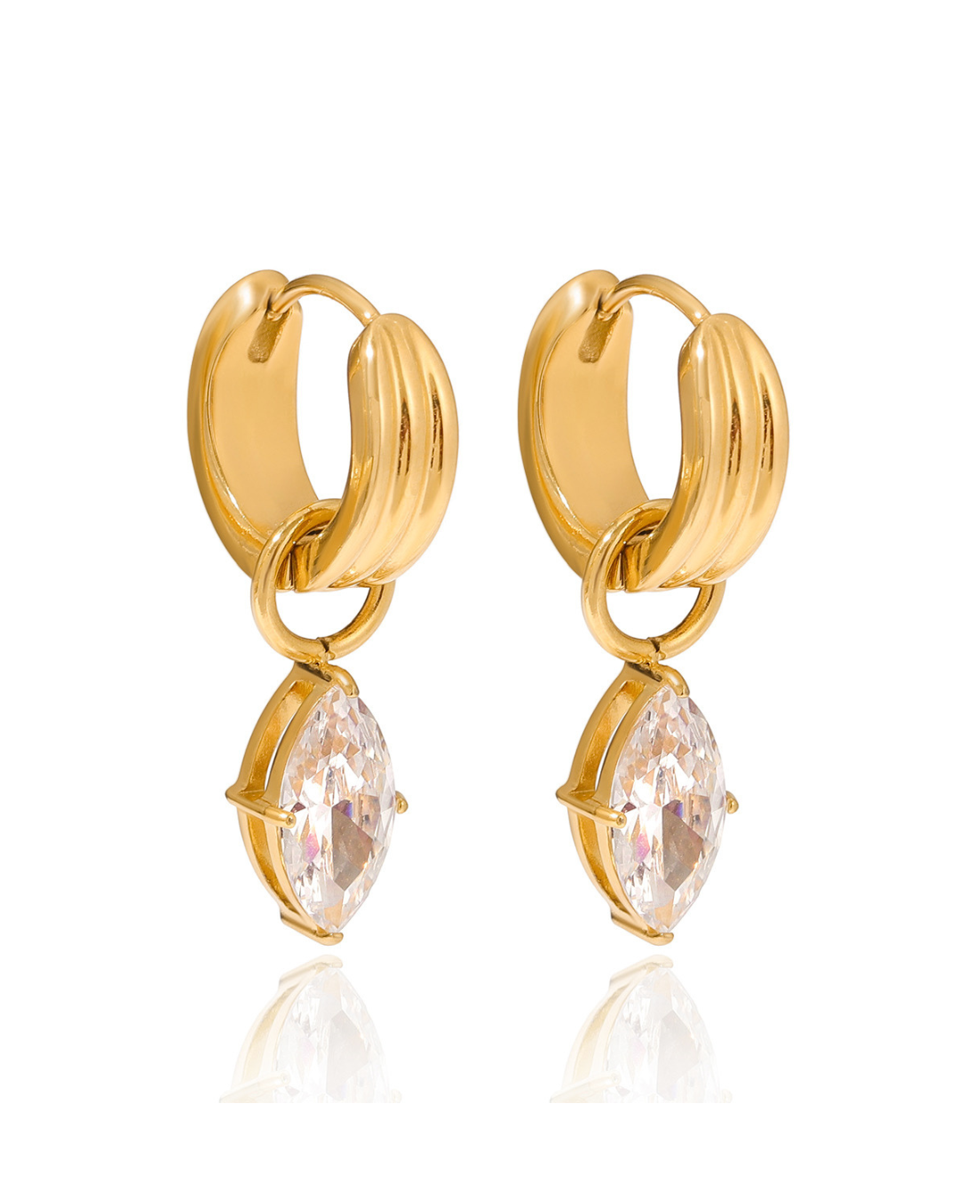 Radiance Marquise Hoops Water Resistant