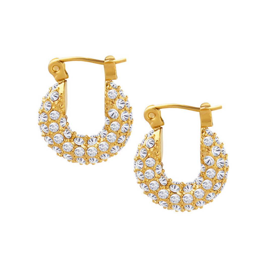CZ Pave Hoop Earrings