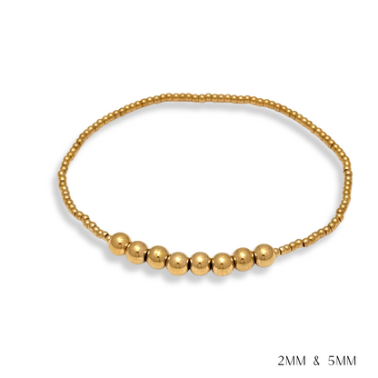 Pearl and Gold Beaded Bracelets Waterproof