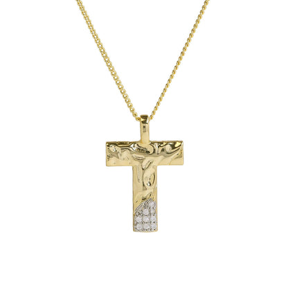Mixed Metal Initial Necklace