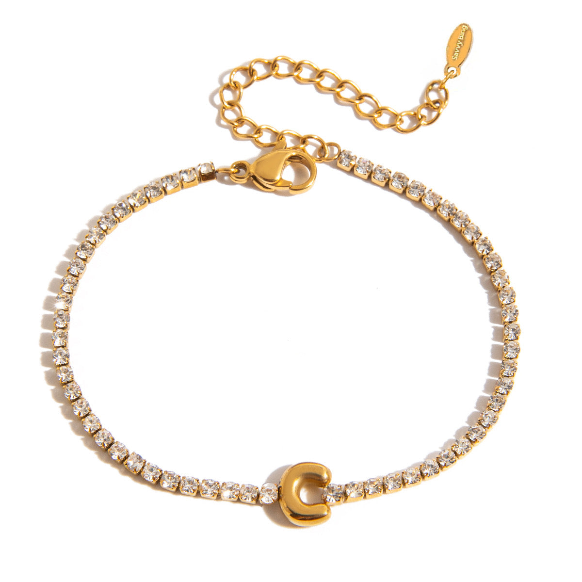 Initial Tennis Bracelet Waterproof