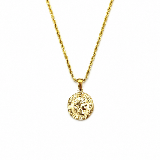 Vintage Coin Necklace Water Resistant