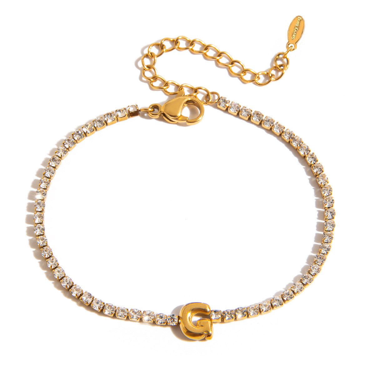Initial Tennis Bracelet Waterproof