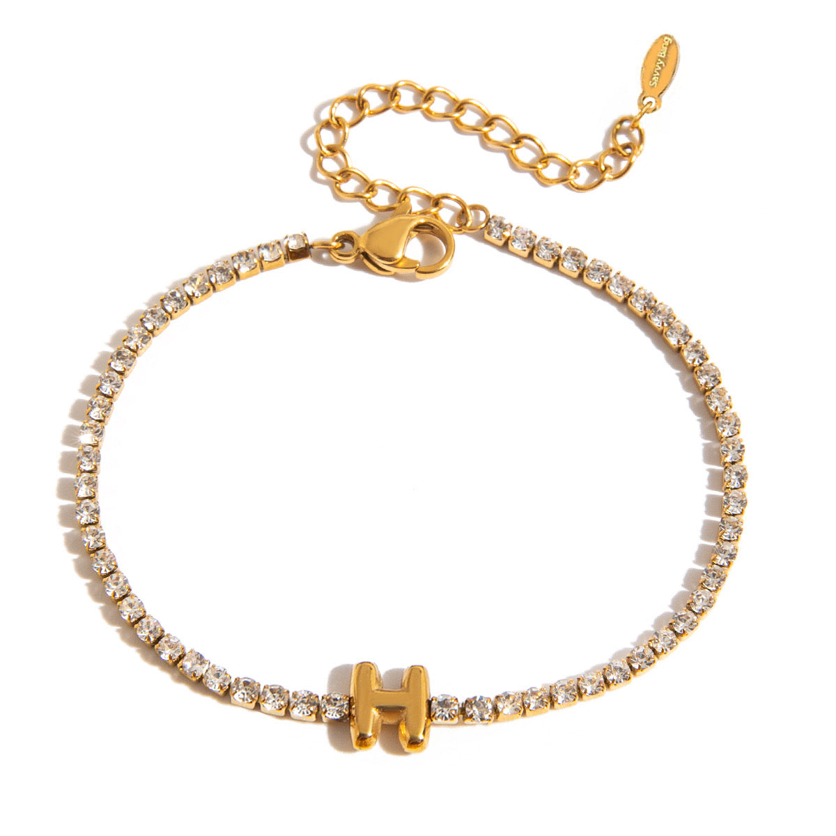 Initial Tennis Bracelet Waterproof